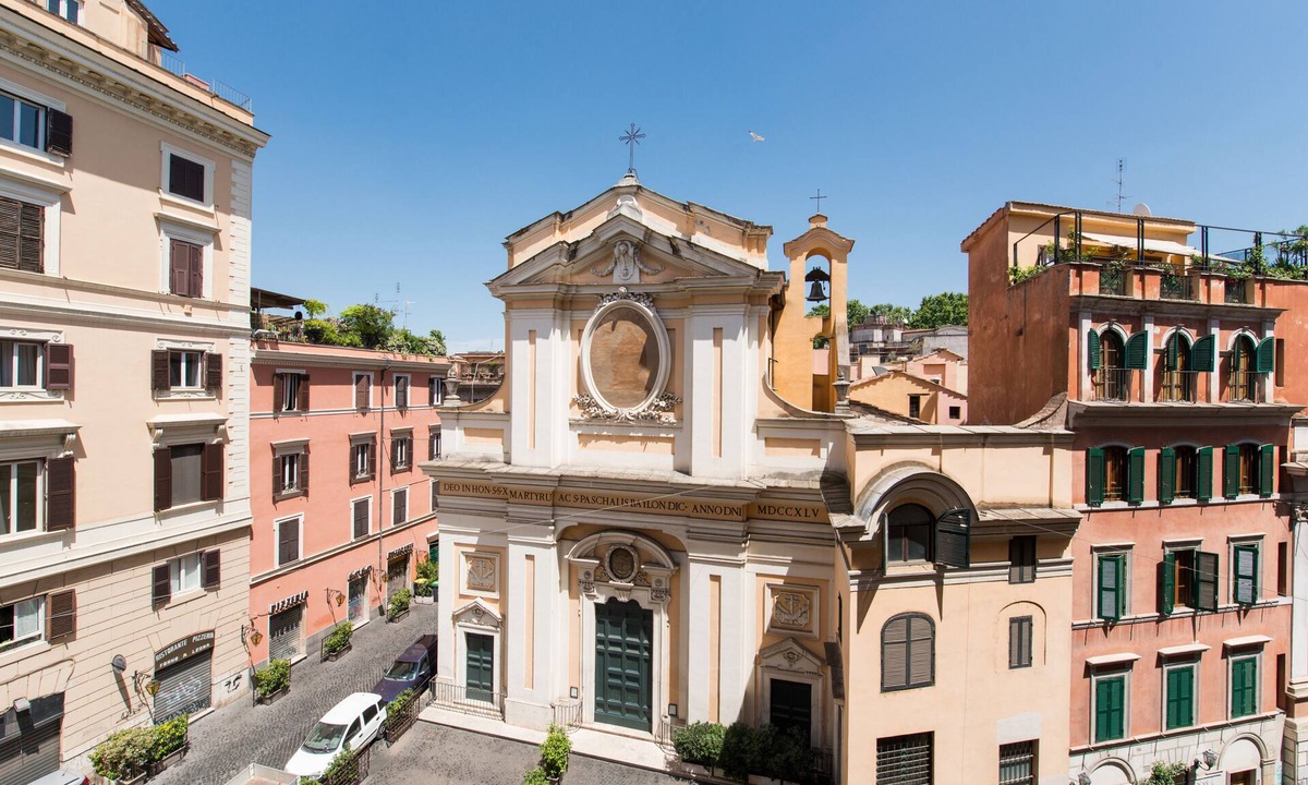 Trastevere Apartment | Charming Trastevere home overlooking a medieval church: suite, 3 baths, WiFi, AC