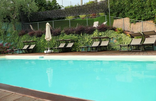 Malcesine Apartment | Apartment balcony view, heated swimming pool, air conditioning,parking area