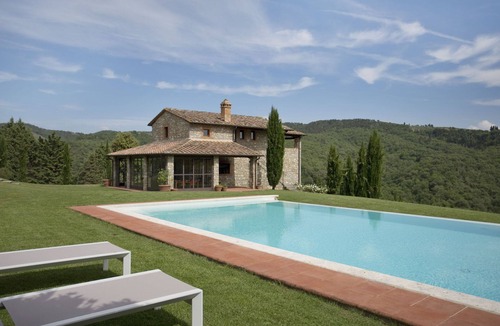 Gaiole in Chianti Villa | Beautiful villa for 16 people with private pool, WIFI, A/C, TV, patio and panoramic view
