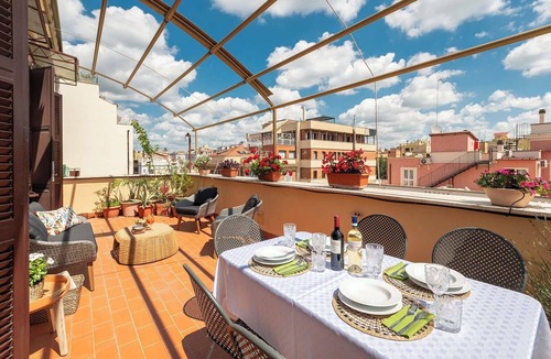 Quartiere Coppede Apartment | Elegant 2-Bed, Terraces Charming Coppedè District