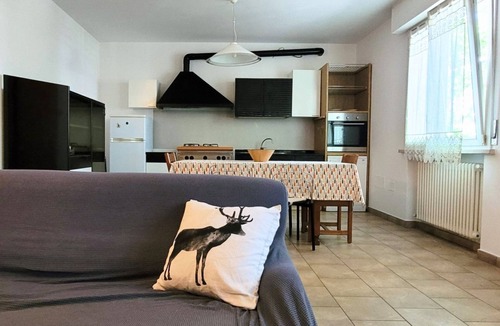 Cesenatico Apartment | Location: in the central area, a few steps from the sea and all services.Description: very central four-room apartment on two floors connected by stairs.1st floor: large living room with sofa, table, kitchenette and dishwasher - bedroom with double bed -