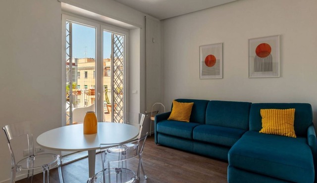 A comfortable and welcoming 48 square meters apartment, perfect for two people, located on the fifth and top floor of a building with an elevator (NOT accessible to disabled guests).The property is located very close to Rome Tiburtina Station (400 meters
