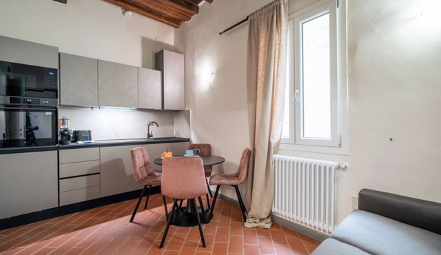 GuestHost - Lovely apartment of about 30 sqm, able to accomodate up to 3 guests, located on the second floor of a well-maintained historic building (NO elevator). The property is in the heart of Florence’s historic center, just a two-minute walk from P
