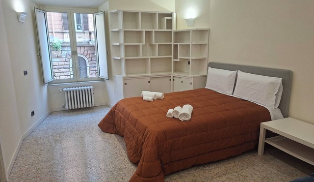 Spacious and bright apartment located in the center of Rome.