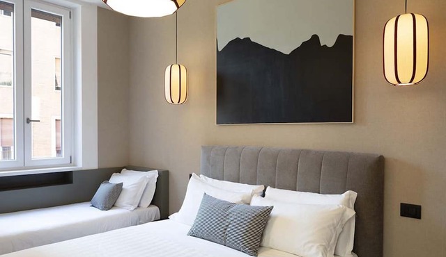 Our apartment is in a building of the past century, it's on the 2nd floor and served by an elevator.You will have at your disposal 2 bedrooms, 2 bathrooms, and a living room, with a cooking area, that will be able to accommodate up to 5 people.The livi